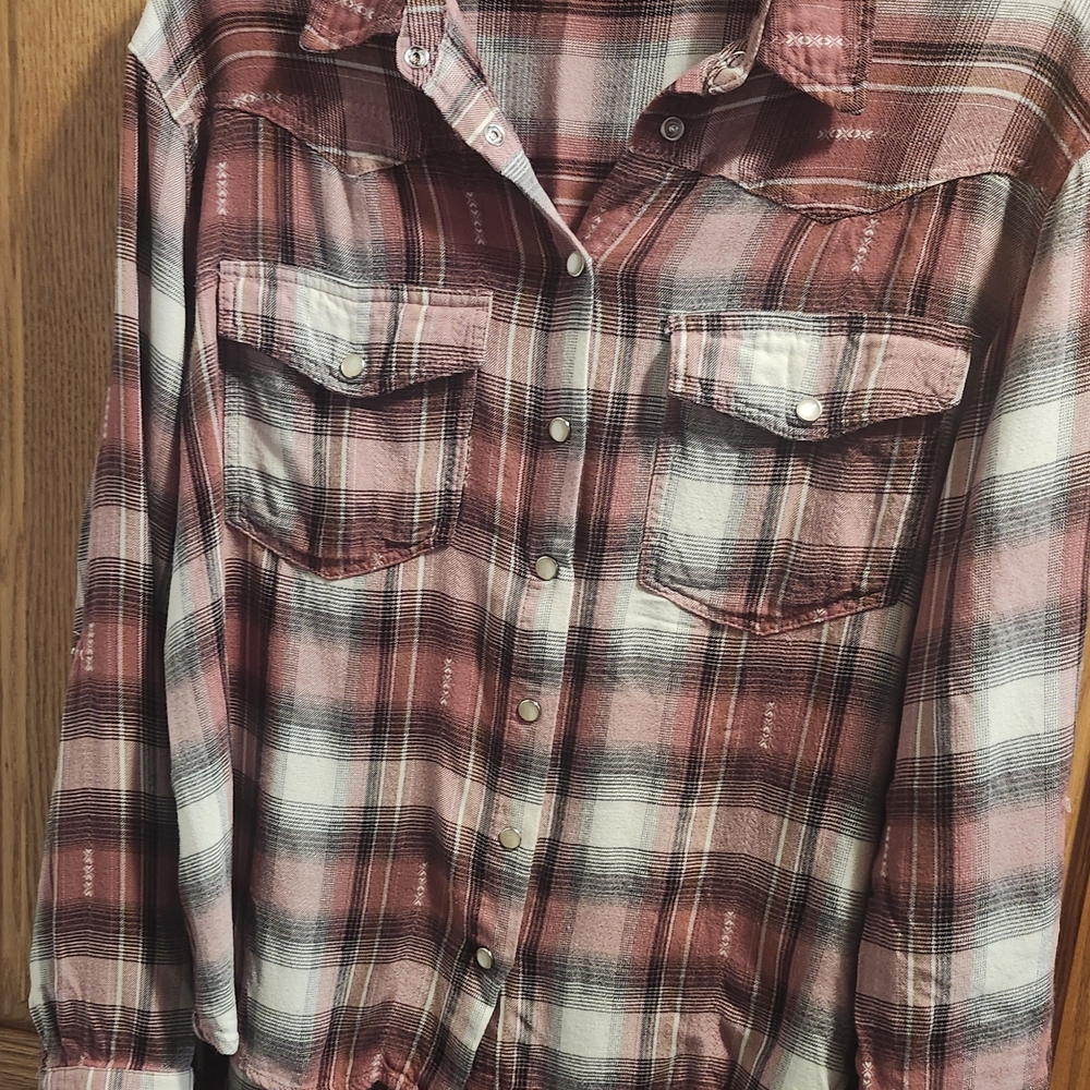 Plaid Button-Up Shirt